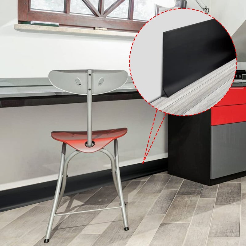 LSGCQ Flexible Baseboard Molding Trim 4 Inch x 60 Feet Self-Adhesive Vinyl Wall Base Peel and Stick Cove Base Rubber Wall Base Moulding Trim (Black) - Image 3
